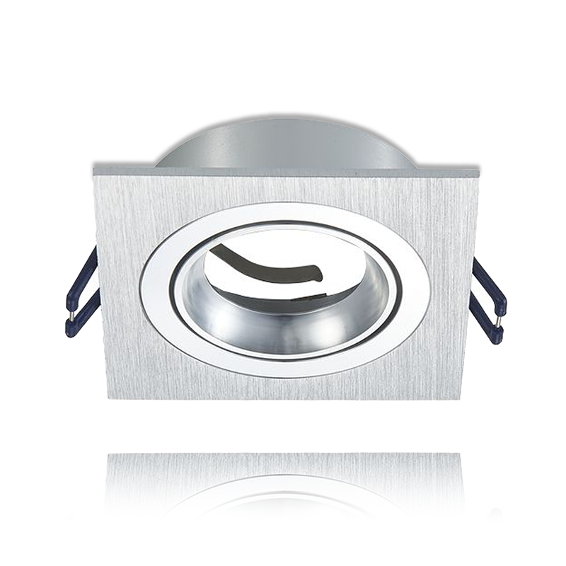 LED Spot GU10 Armatuur Ceres - Vierkant - Geborsteld Aluminium - Outledtl.nl
